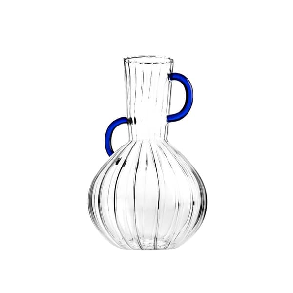 Vase | ORELLA | glas med marineblå ører | 13x13x20 cm | 709517
