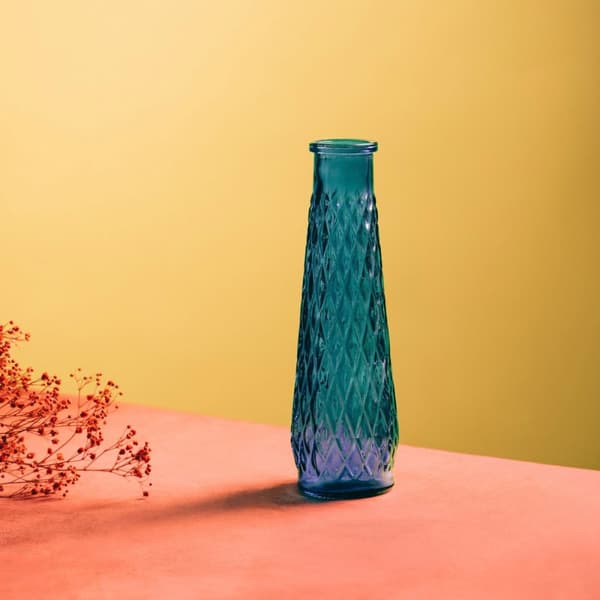 ARCHIE vase glas blå 6,5x22 cm