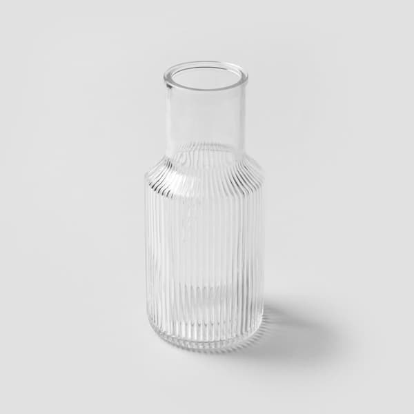 TOLLE glasvas, räfflad, transparent, 10x22 cm