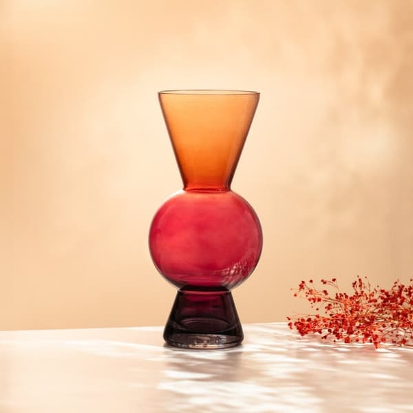Vase | VASEO | glas pink orange | 7x25cm | 726774