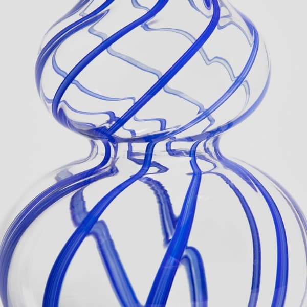 Vase | AZURET | glas med blå striber | 17x25cm | 729829