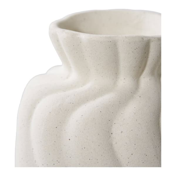 ROTZ SET AV 2 keramiska vaser - Vita vaser - Dekorativa krukor - Elegant design - 911cm x 8,81 cm x 1215 cm