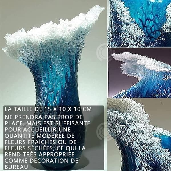 INN Ocean Wave Vas Hartsmaterial Heminredning Konstverk Wave Vas Hantverk för vardagsrummet Sovrumsingång