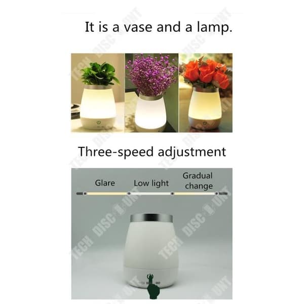 TD® Lampa Kruka ljus blomvas utomhus LED inomhus trådlöst växtljus barn färgglad dekoration USB nattlampa vid sängkanten
