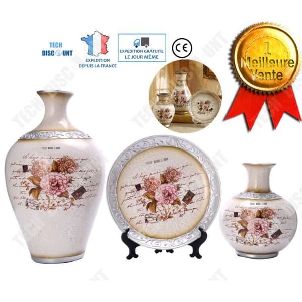 TD® vas dekoration tallrik design hem vit blomma glas porslin silver bröllop keramik retro present sofistikerat vardagsrum