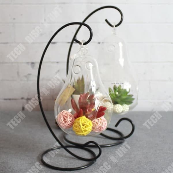 TD® Vas dekoration design genomskinligt glas smidesjärn bröllopskontor krukväxt kreativ hängande boll present ornament blommor origi