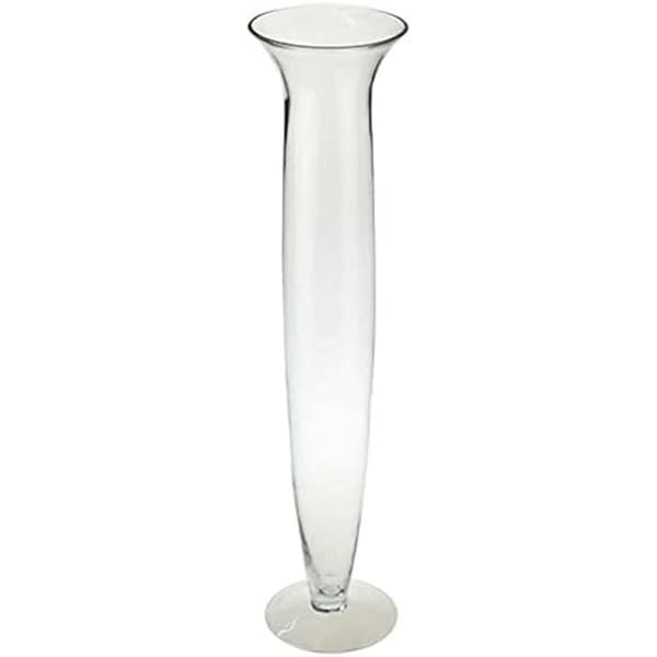 Vas - DKD Heminredning - Transparent Glas - 14 x 14 x 60 cm - Dekorativa Föremål - Samtida Stil