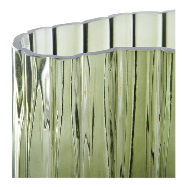Vase, Glas Røget, 21,5x26,5 cm, Grøn