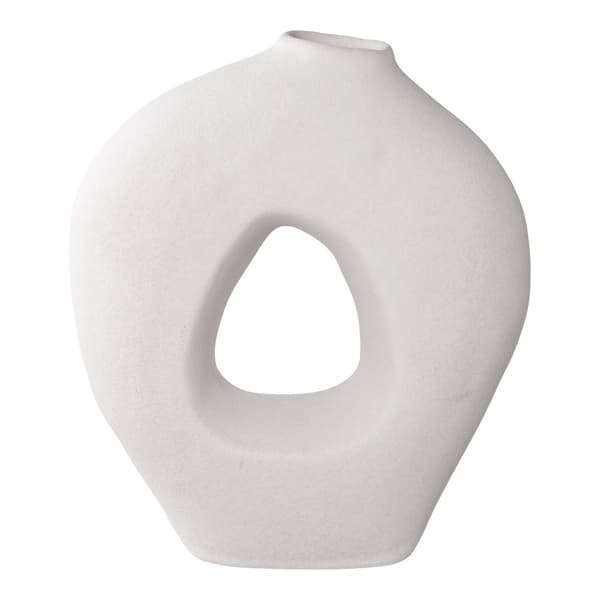 Vase, Keramik, 24x10.5x27.8 cm, Hvid