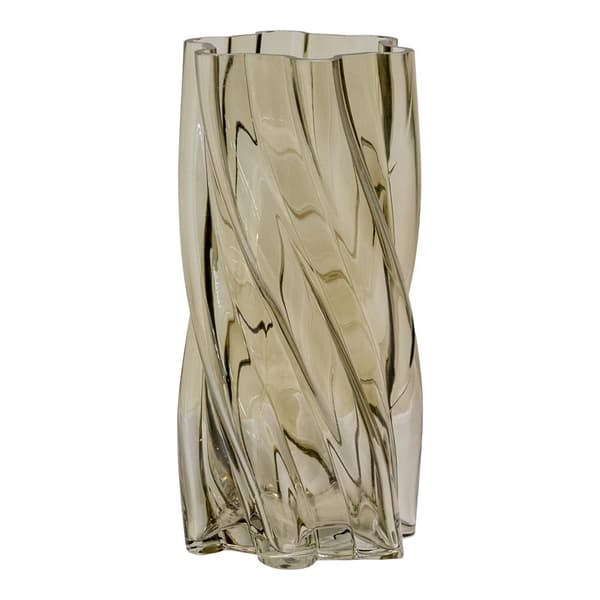 Vase, Mundblæst Glas, 12,5x25 cm, Grøn