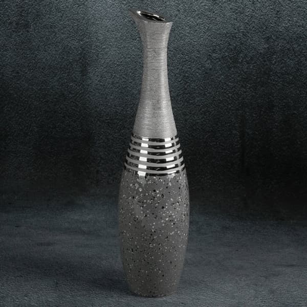 Dekorativ vase NELI 15x15x60 Eurofirany sølv