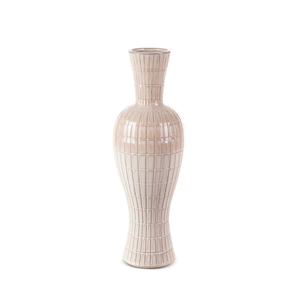 Dekorativ vase EDNA 16x48 Eurofirany creme beige keramik