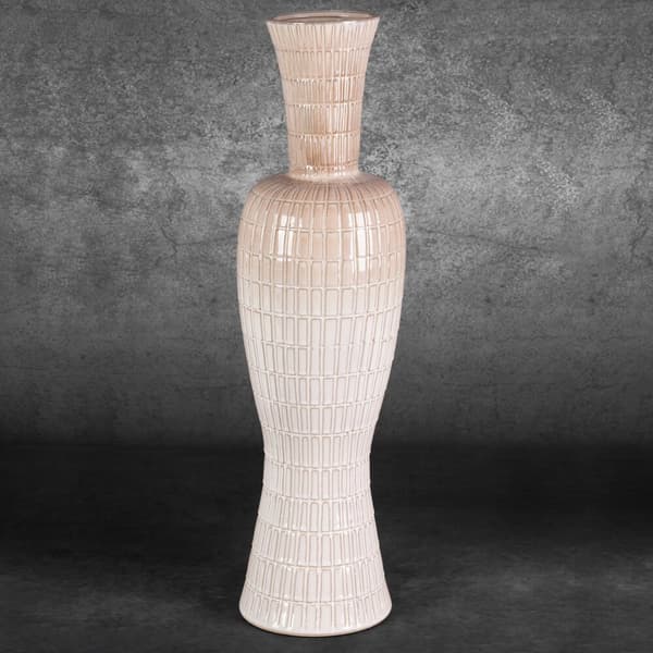 Dekorativ vase EDNA 19x71 Eurofirany creme beige keramik