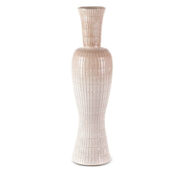 Dekorativ vas EDNA 19x71 Eurofirany krämbeige keramik