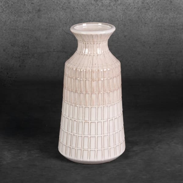 Dekorativ vase EDNA 16x31 Eurofirany creme beige keramik