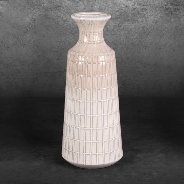 Dekorativ vase EDNA 16x40 Eurofirany creme beige keramik