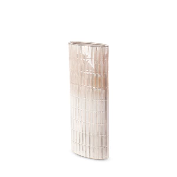 Dekorativ vas EDNA 17x8x41 Eurofirany krämbeige keramik