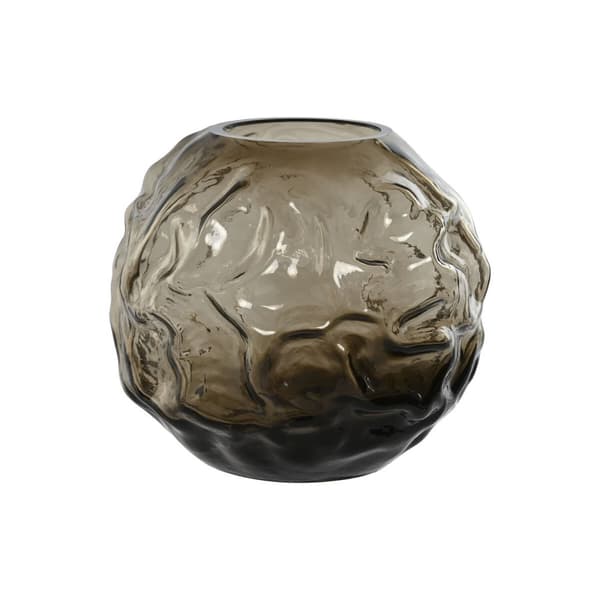 Vase Home ESPRIT Mørkebrun Krystal Moderne 21,5 x 21,5 x 19 cm