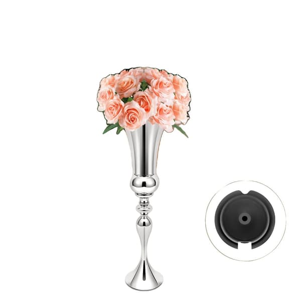Blomvas, Elegant Järndesign, Perfekt för Bröllopscenterpiece,Silver