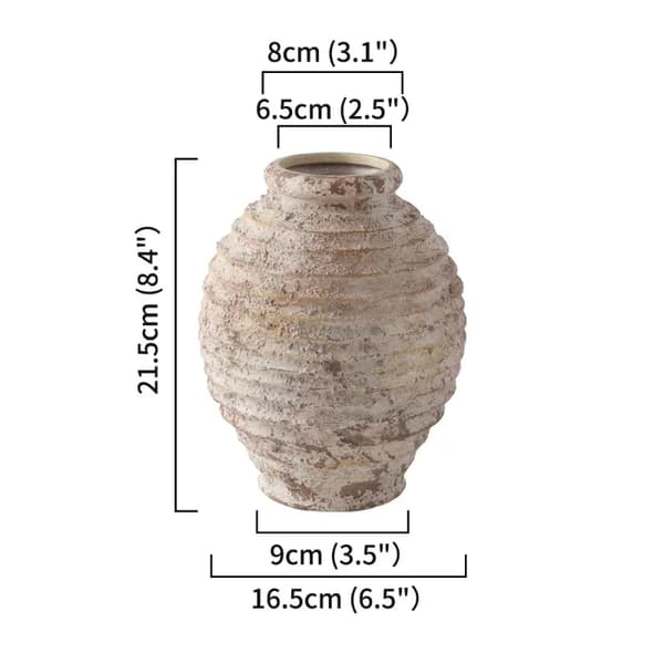 Vintage-keramiikkamaljakko, korkeus 21,5 cm, käsintehty rustiikkinen muotoilu,Suuri koko