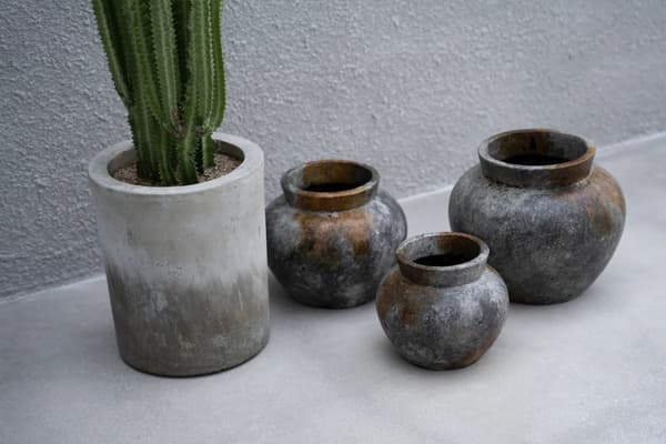 Den Funky Vase - Antik Grå - M