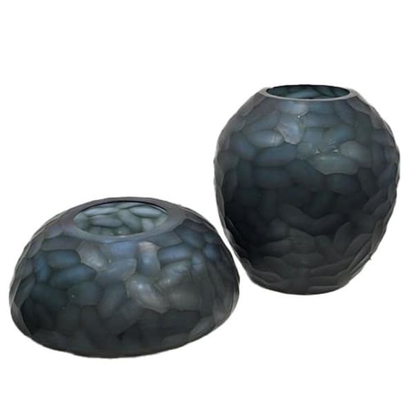 Vas Home ESPRIT Blå Glas Modern 33 x 33 x 14 cm