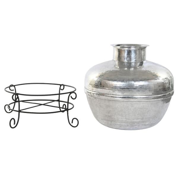 Vas Home ESPRIT Svart Silvrig Aluminium Järn 75 x 75 x 90 cm
