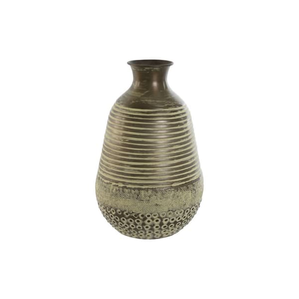 Vase Home ESPRIT Grøn Aluminium 18 x 18 x 30 cm