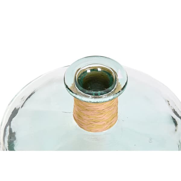Vase Home ESPRIT Gennemsigtig Siv Genbrugsglas Natur 35 x 35 x 45 cm