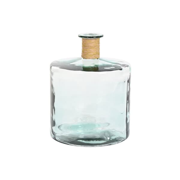 Vase Home ESPRIT Gennemsigtig Siv Genbrugsglas Natur 35 x 35 x 45 cm