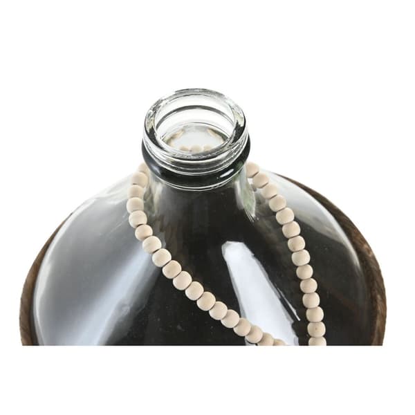 Vase Home ESPRIT Gjennomsiktig Mørkebrunt Krystall Naturell Kolonial 26 x 26 x 39 cm