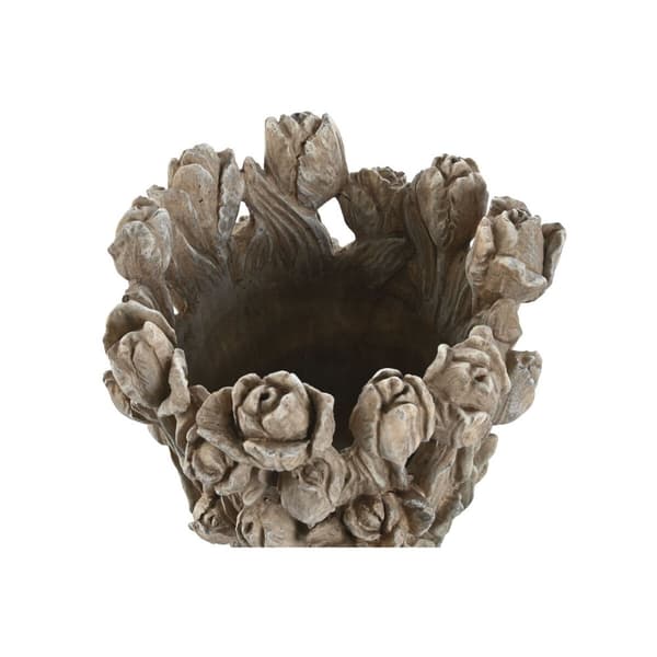 Vase Home ESPRIT Grå Sement Tulipan 29 x 27 x 32 cm