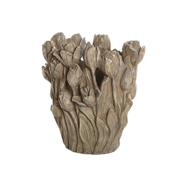 Vase Home ESPRIT Grå Sement Tulipan 29 x 27 x 32 cm