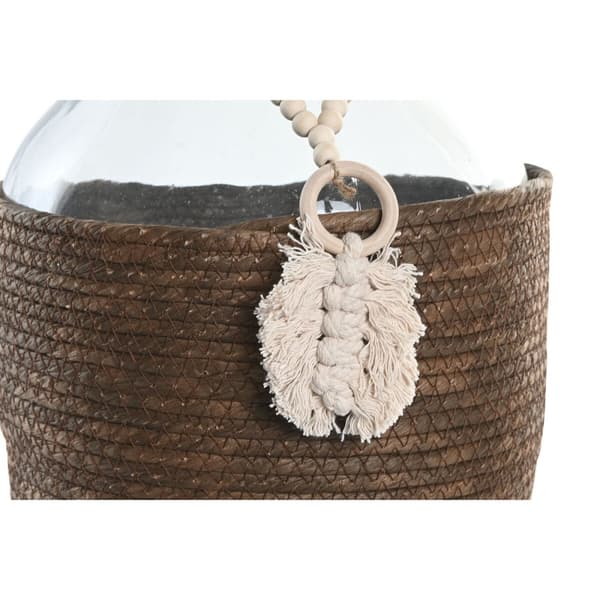 Maljakko Home ESPRIT Läpinäkyvä Tummanruskea Kristalli Luonnollinen Siirtomaatyylinen 26 x 26 x 39 cm