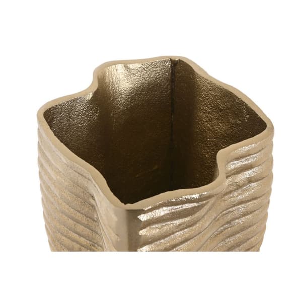 Vase Home ESPRIT Gylden Aluminium Abstrakt Moderne 17 x 15 x 33 cm