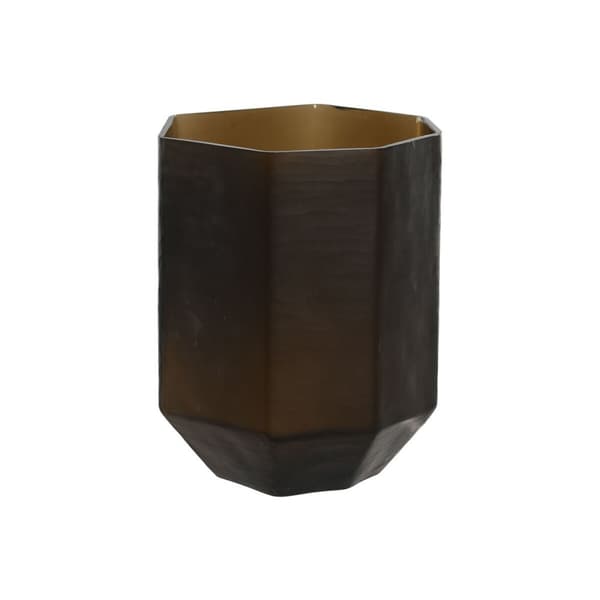Vase Home ESPRIT Mørke Grå Krystall Moderne 18 x 18 x 22 cm