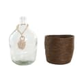 Miniatyrbild 4 av 4: Vas Home ESPRIT Transparent Mörkbrun Glas Naturell Kolonial 26 x 26 x 39 cm