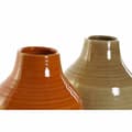 Miniatyrbillede 2 af 2: Vase DKD Home Decor Porcelæn Brun Orange (2 enheder) (17 x 17 x 27 cm)