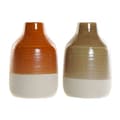 Miniatyrbillede 1 af 2: Vase DKD Home Decor Porcelæn Brun Orange (2 enheder) (17 x 17 x 27 cm)