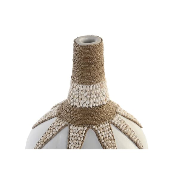 Vase DKD Home Decor Blå Hvid Bambus Muslinger (30 x 30 x 40 cm) (2 enheder)