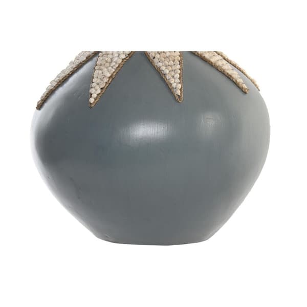 Vase DKD Home Decor Blå Hvid Bambus Muslinger (30 x 30 x 40 cm) (2 enheder)