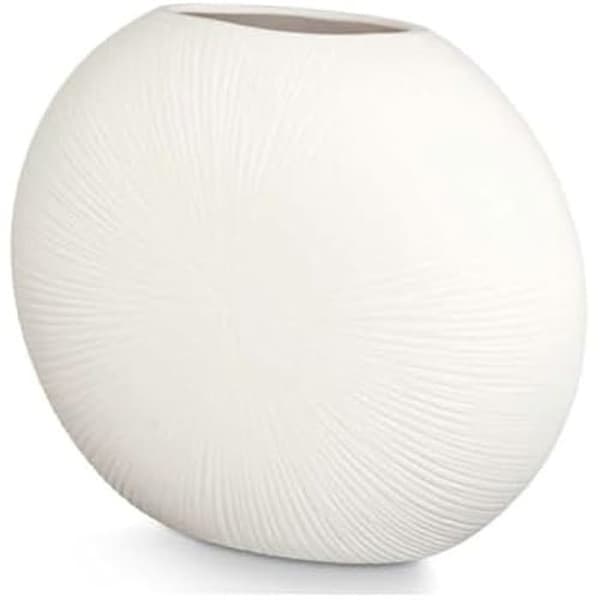 Presentdekor Rund vas Vit keramik 40 x 34,5 x 16 cm (2 enheter)
