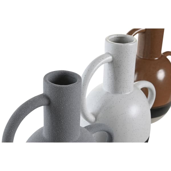 Vas DKD Home Decor Vit Grå Terrakota n Porslin 19,5 x 12 x 22,6 cm (3 antal)