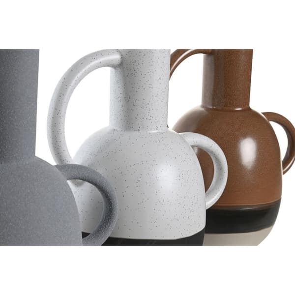Vas DKD Home Decor Vit Grå Terrakota n Porslin 19,5 x 12 x 22,6 cm (3 antal)