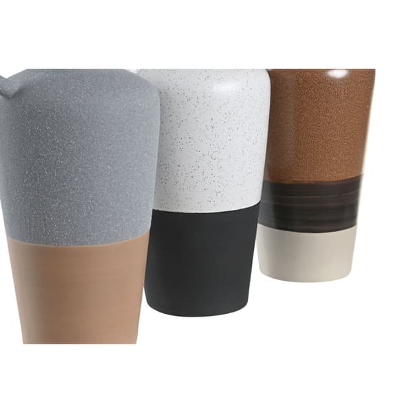 Vase DKD Home Decor Hvid Grå Terrakotta Porcelæn 13,3 x 11 x 27,3 cm 13,3 x 11 x 28 cm (3 enheder)
