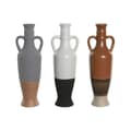 Miniatyrbilde 1 av 4: Vase DKD Home Decor Hvit Grå Terrakotta Porselen 9,6 x 9 x 28,6 cm 9,6 x 9 x 29 cm (3 enheter)