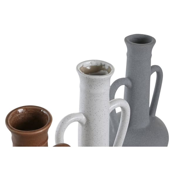 Vas DKD Home Decor Vit Grå Terrakota n Porslin 12,7 x 12,5 x 30 cm (3 antal)