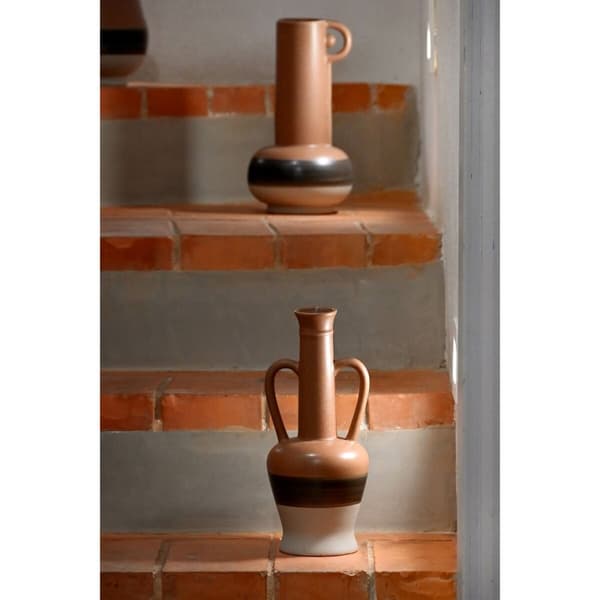Vas DKD Home Decor Vit Grå Terrakota n Porslin 12,7 x 12,5 x 30 cm (3 antal)