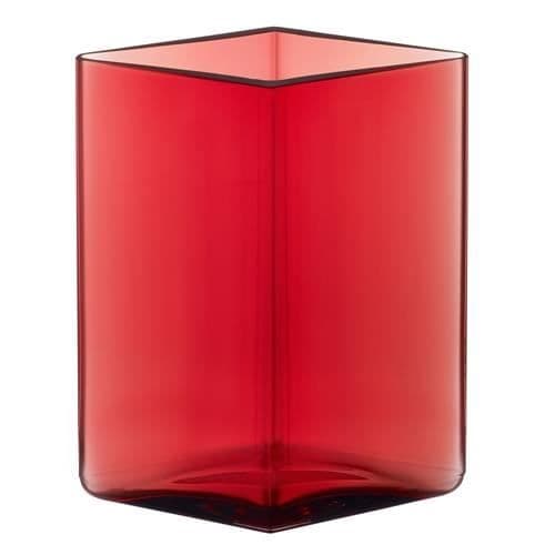 Vas - iittala - Ruutu - 11,5 x 14 cm - Glas - Röd