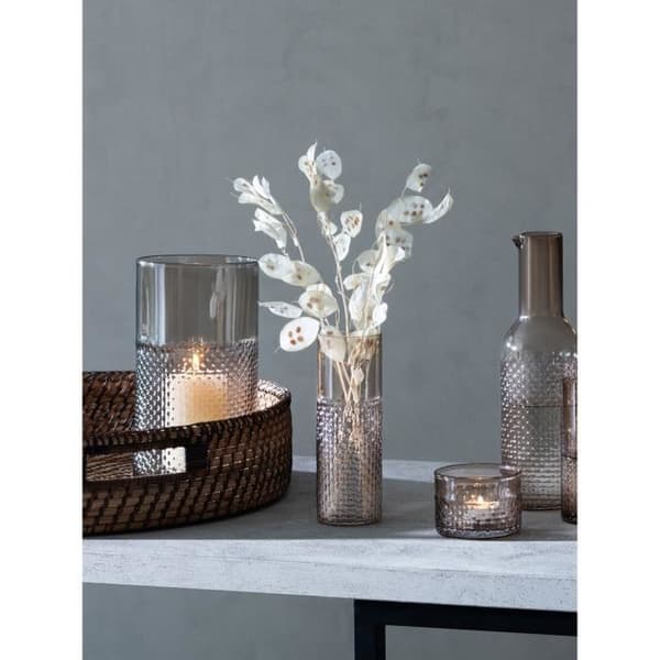 Vas - L.S.A. - 25 cm - Taupe glas - Modern design - Cylindrisk
